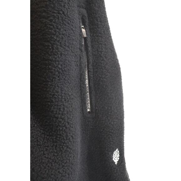 Free People, Hit The Slopes Salopette, Fleece Adjustable Straps Black Size L NWT - Picture 9 of 13